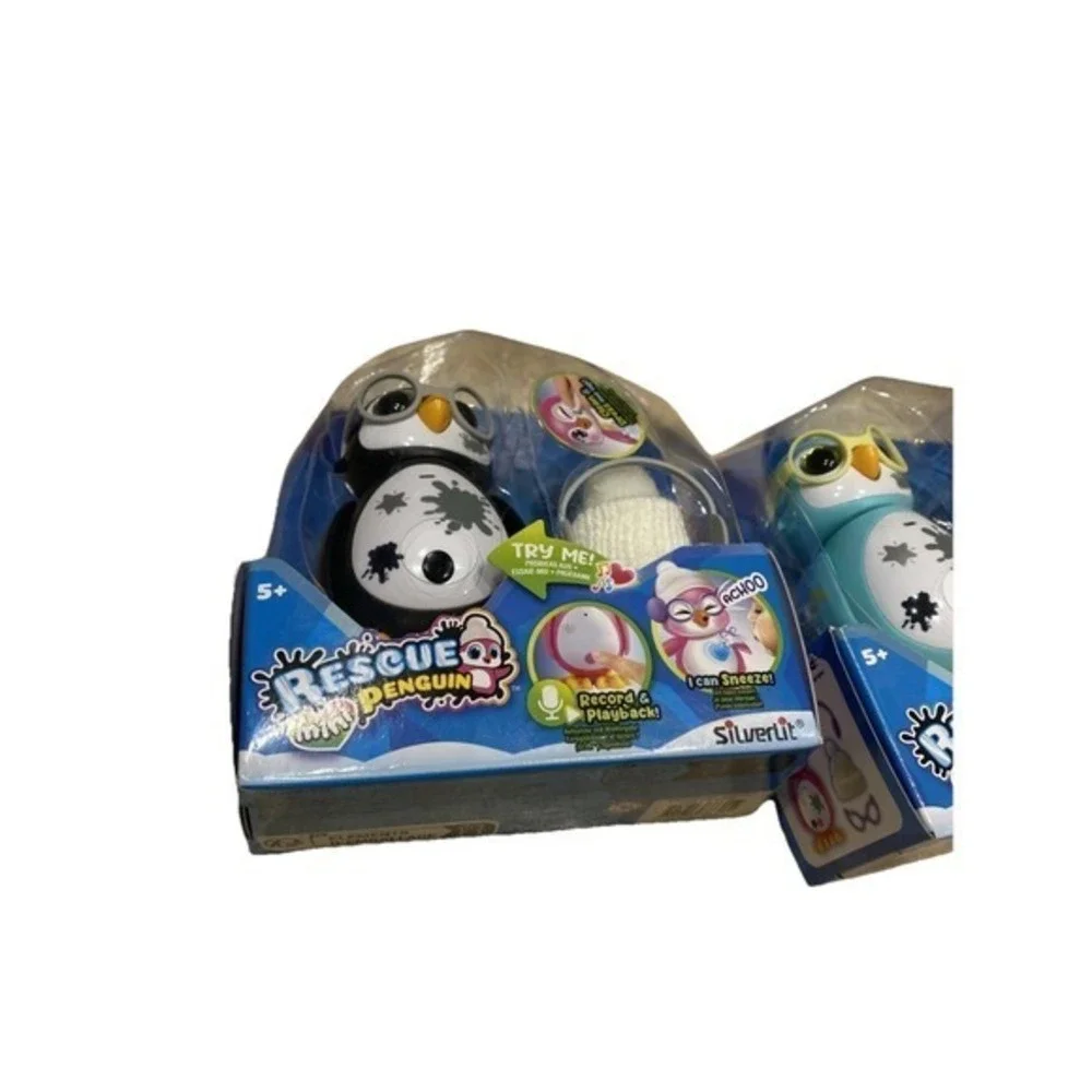 2 Rescue Penguins Toy Interactive Pet Robotic‎  2pk 1 Black 1 Blue           578